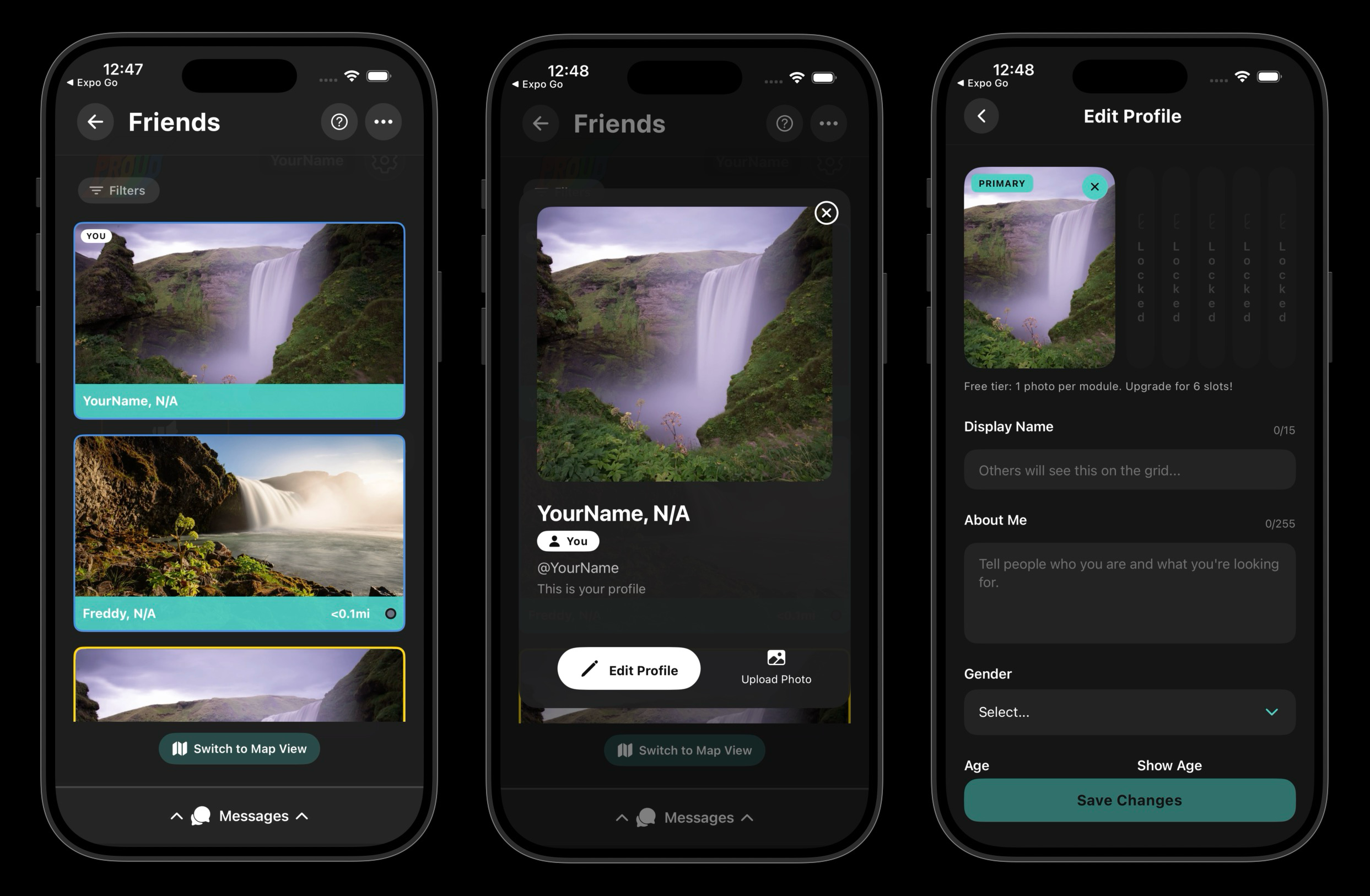 Connections grid view